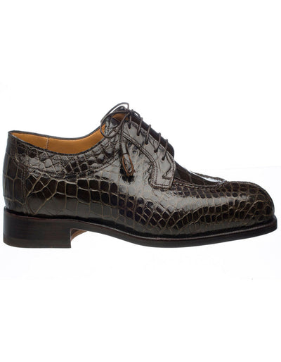 Ferrini Shoes - Mens Alligator Dress Shoe - Ferrini 3520 Belly Alligator Split Toe Shoes Olive Ferrini USA