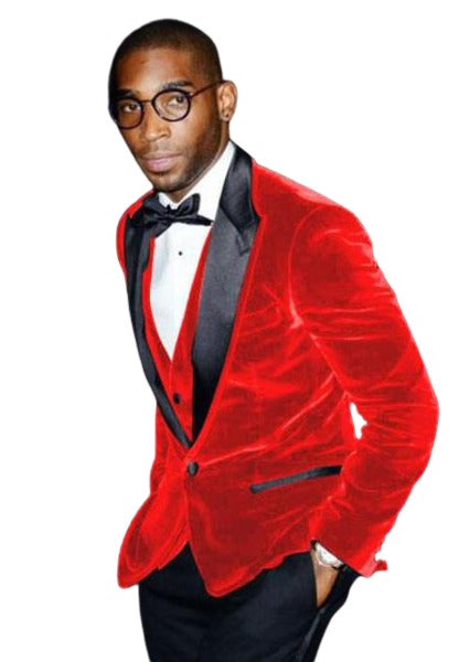 Men's Big And Tall Blazers Cheap Priced Velvet ~ Velour Clearance Red Cheap Blazer Jacket For Men / Sport Coat mensusain