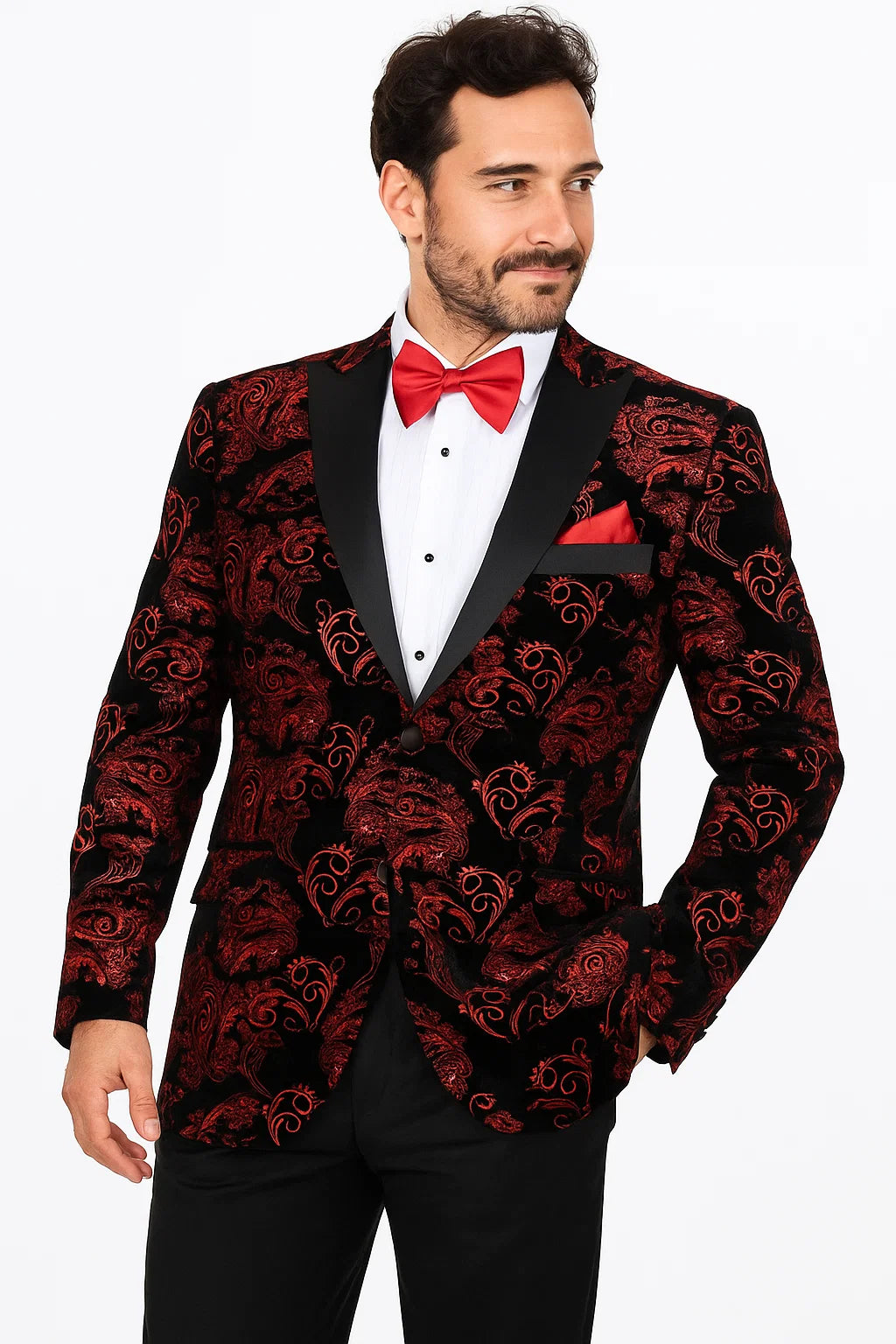 One-Button Modern Fit Velvet Tuxedo Jacket