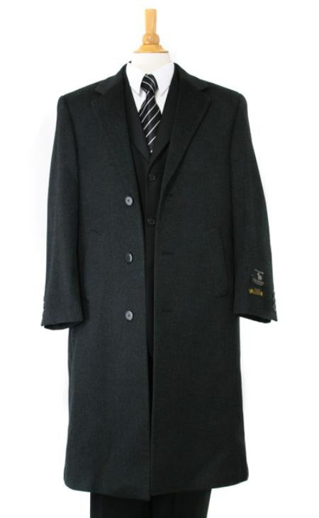 Men's Charcoal Gray Soft Finest Grade Cashmere & Wool Men's Overcoat Winter Men's Topcoat Sale USA Men's Outlet