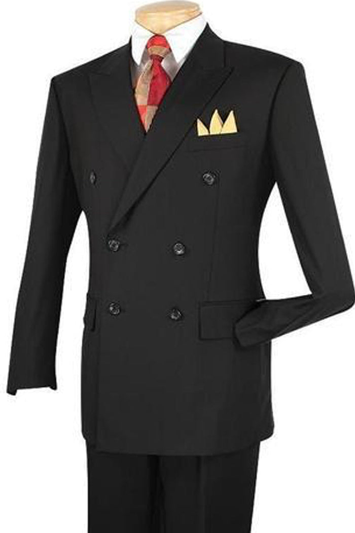 Mens Classic Poplin Double Breasted Suit in Brown by Vinci