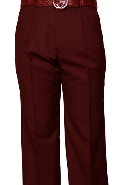 Men's Burgundy Wool Dress Pant by Statement Suits