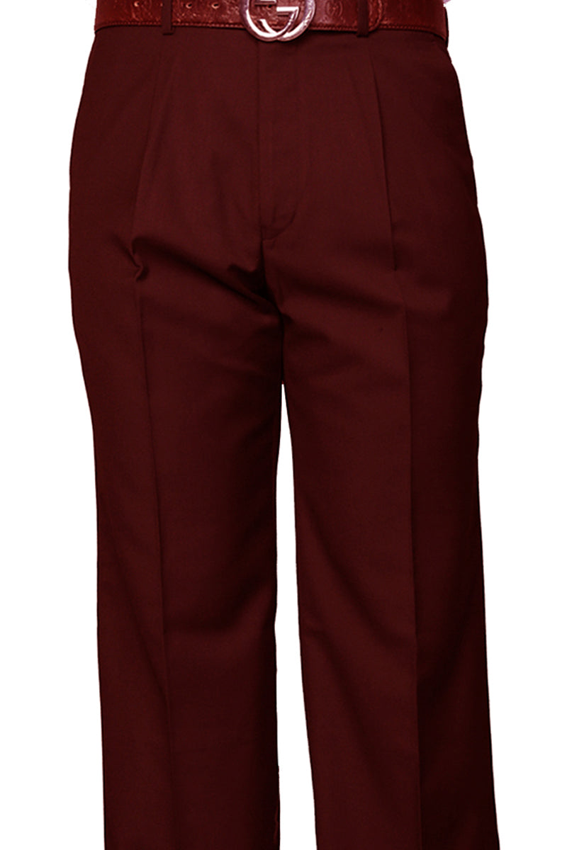 Men's Burgundy Wool Dress Pant by Statement Suits