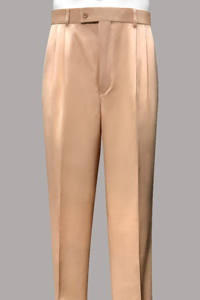 Men’s Peach Pleated Dress Pant