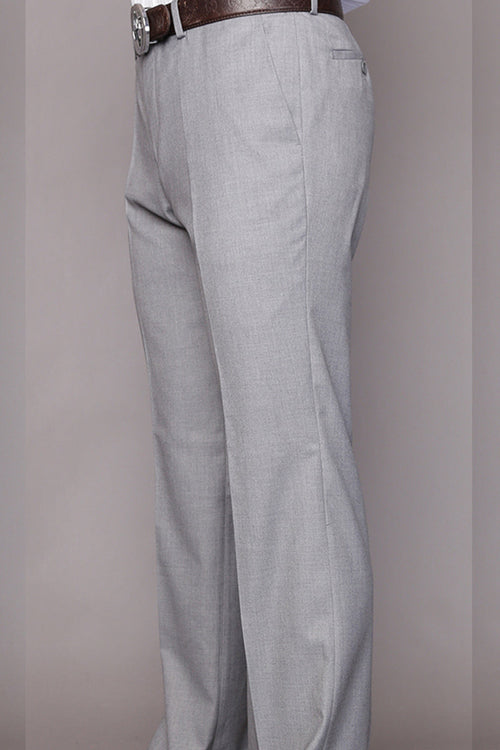 Men's Wool Dress Pant in Grey by Statement Suits