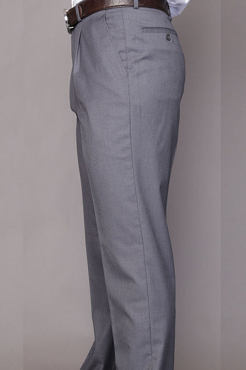 Men's Charcoal Wool Dress Pant in Big & Tall Fit