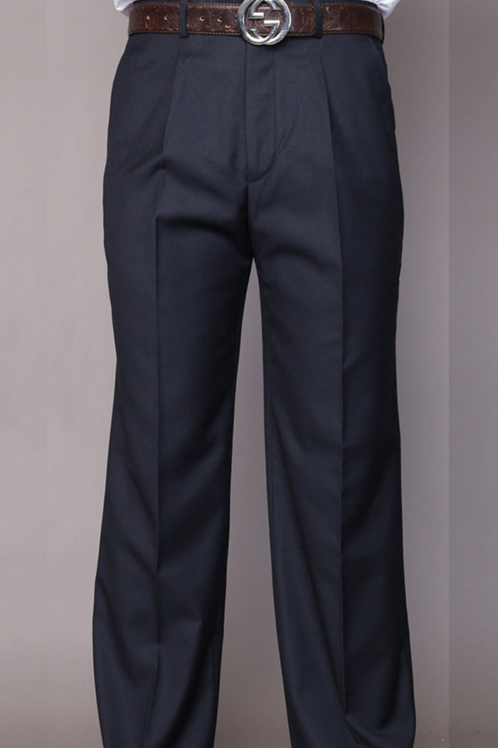 Men's Navy Wool Dress Pants by Statement Suits