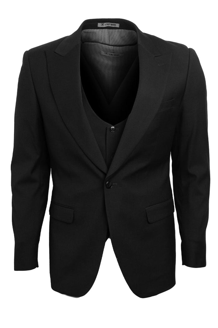 Men's Charcoal Stacy Adams Vested 1-Button Peak Lapel Suit