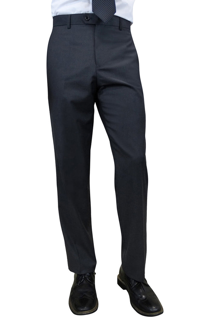 Men's Wool Slim Fit Dress Pants in Charcoal Grey