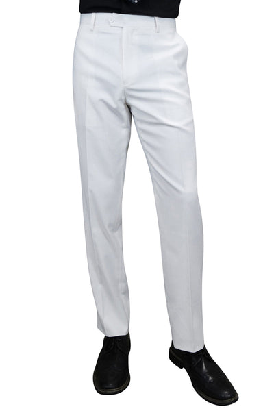 Men's Slim Fit Wool Dress Pants in White