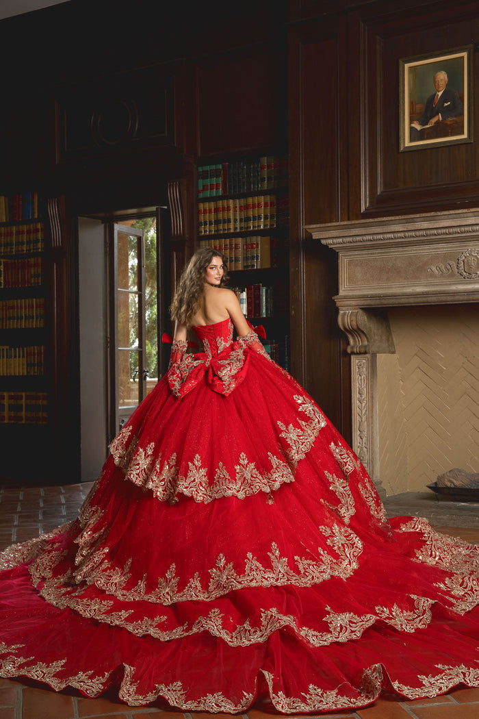 Strapless Tiered Ball Gown by Bella Princess PQ1099