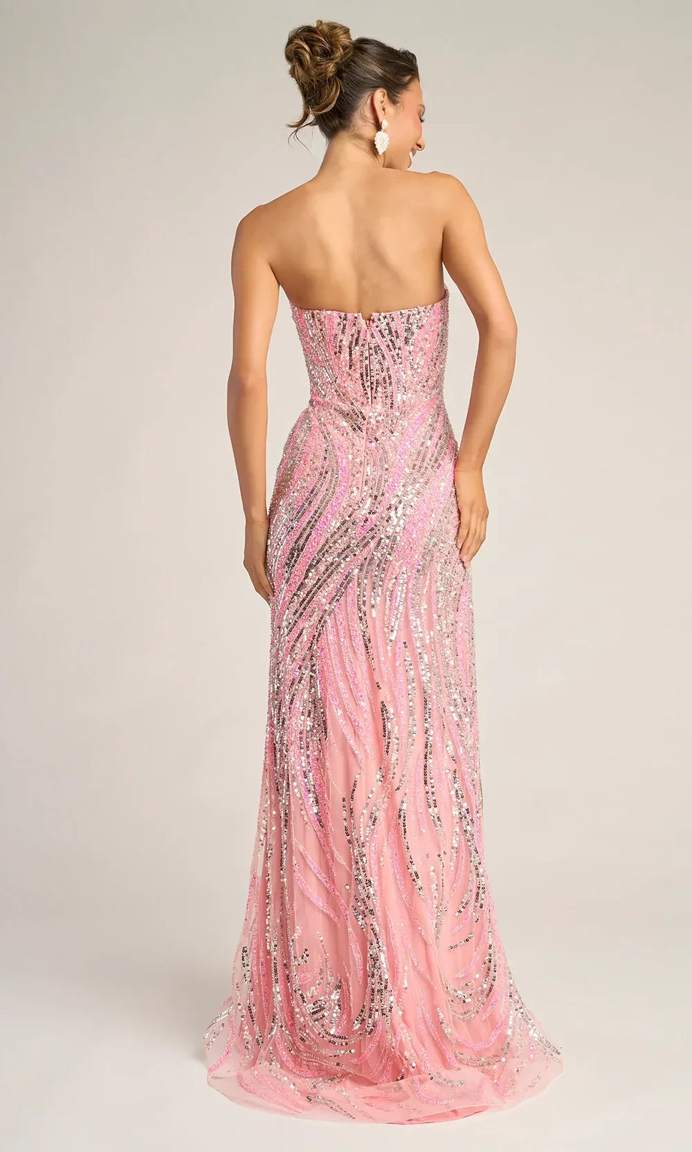 Strapless Evening Gown with Sweetheart Neckline and High Slit by Portia and Scarlett PS26419C