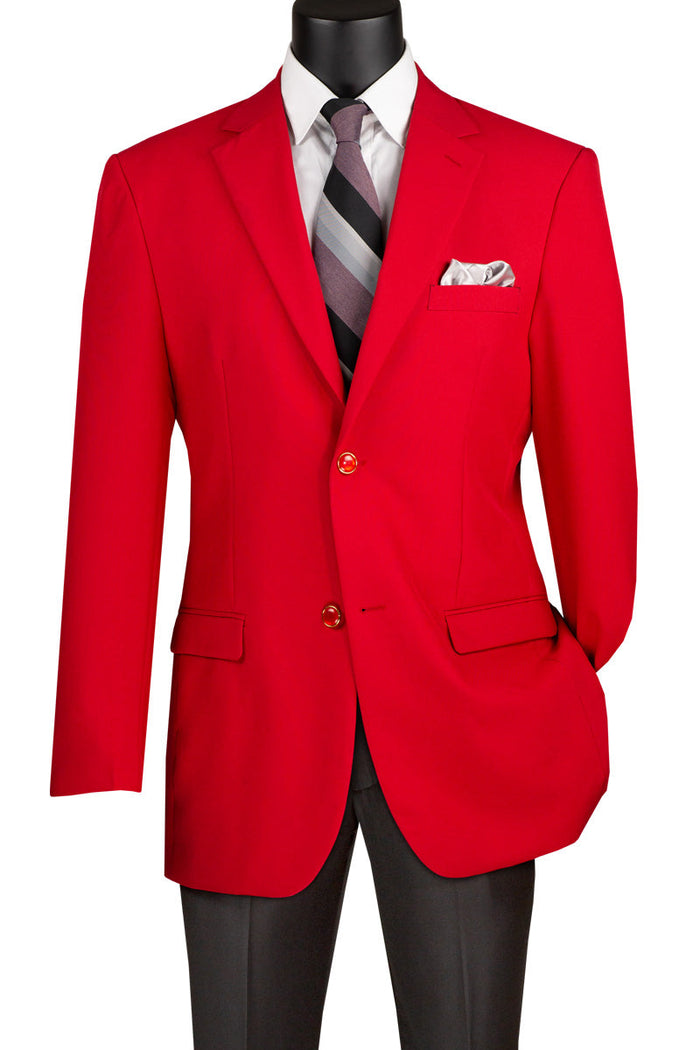 Royal Blue Poplin Club Sport Coat - Elegant Classic Fit Blazer by Vinci