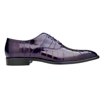 Mare Shoes Men's Purple Genuine Ostrich & Eel Split-toe Oxfords by Belvedere Shoes