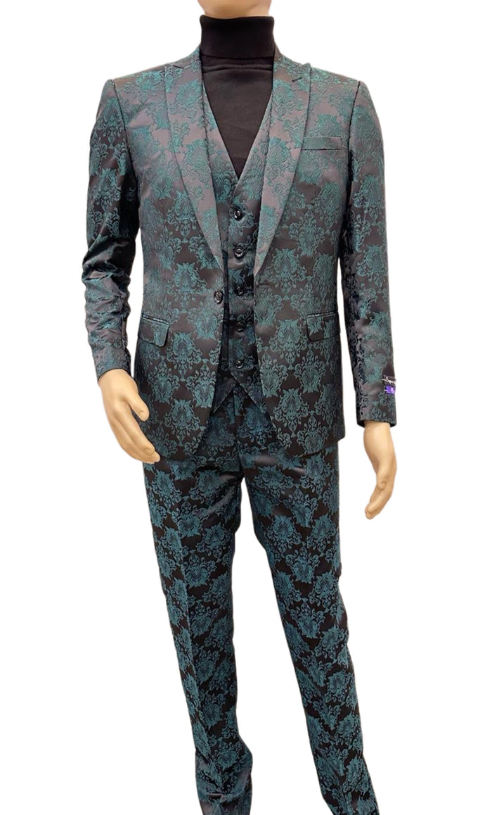 black suit with emerald green dress Men's Paisley And Prom 2026 Slim Fit Stage Usa Outlet 34 Short or Extra Small 06/30/2025 Delivery Color:green with long sleeve Royal Blue Velvet Pageant All dresses come with