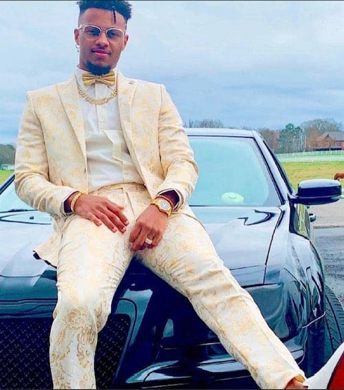 White Prom Suit - White Prom Tuxedo Suits - White Wedding Paisley Prom Tuxedo by PROMTUXEDO