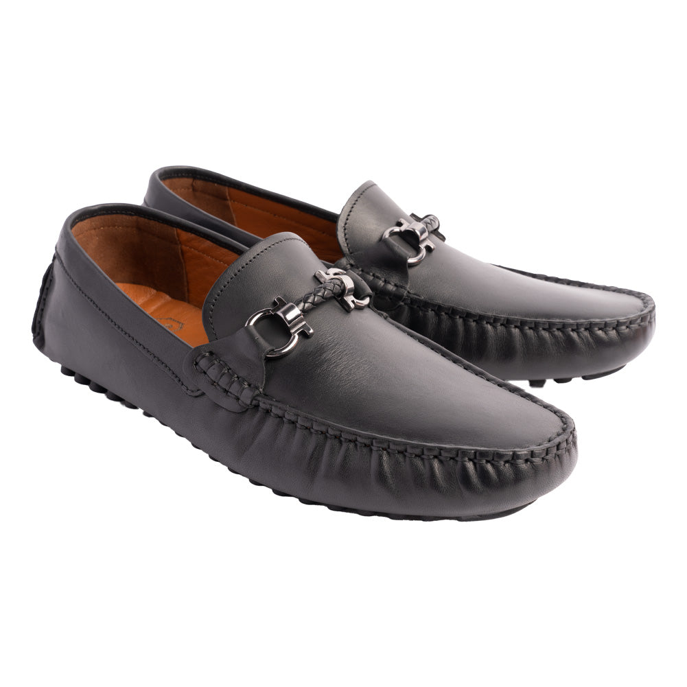 P00090- Palm Beach -Driving shoe Black – SuitUSA