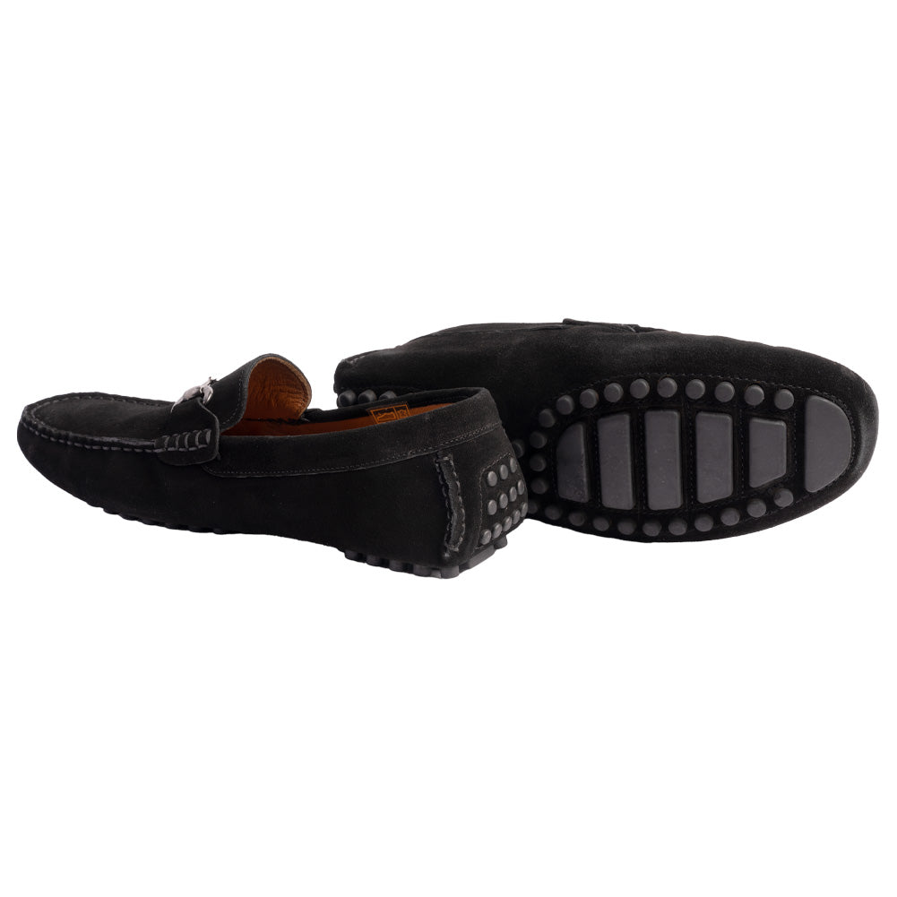 P000912- Palm Beach -Driving shoe Black Suede