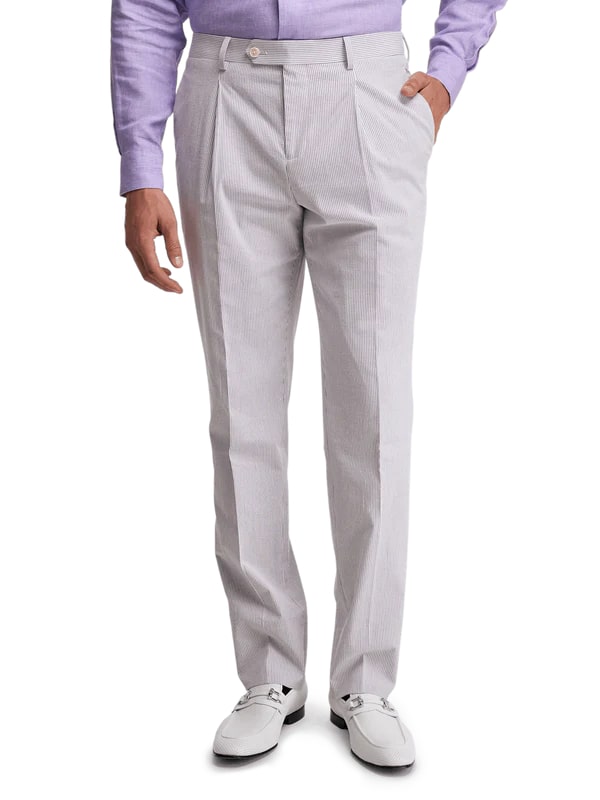 Mens Lavender Seersucker Suit Blazer + Pants Cotton Fabric - Summer Fabric in Purple color by USA Men's Outlet