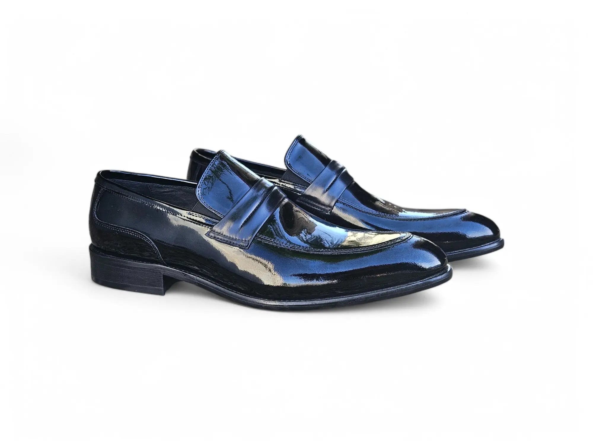 Patent Leather Tuxedo Penny Loafer