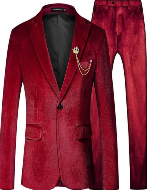 Mens One Button Slim Fit Peak Label Suit Red by USA Men's Outlet