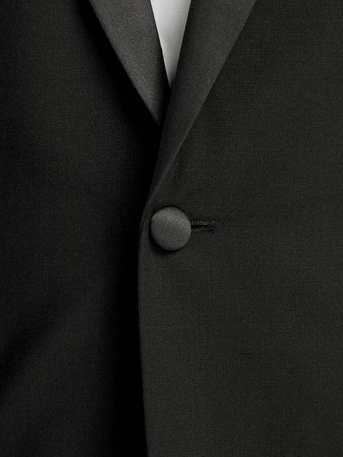 Mens Single Breasted Peak Lapel Tuxedo Jacket Black