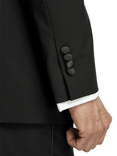 Mens Single Breasted Peak Lapel Tuxedo Jacket Black