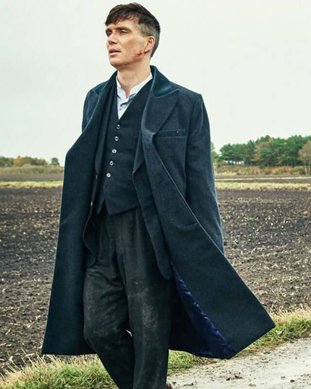 Tommy Shelby Inspired Blue Coat – Peaky Blinders Classic Mens Overcoat