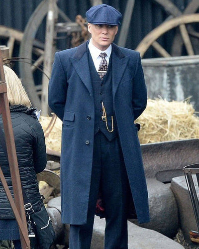Tommy Shelby Inspired Blue Coat – Peaky Blinders Classic Mens Overcoat