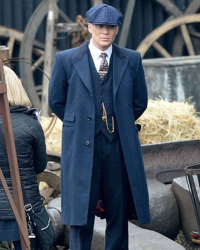 Tommy Shelby Inspired Blue Coat – Peaky Blinders Classic Mens Overcoat