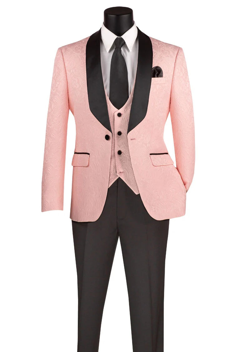 Pink Vinci 1-Button Shawl Tuxedo
