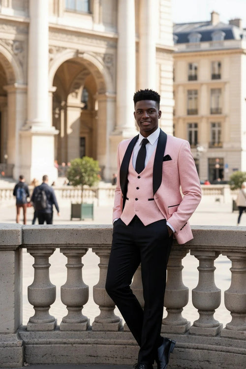 Pink Vinci 1-Button Shawl Tuxedo