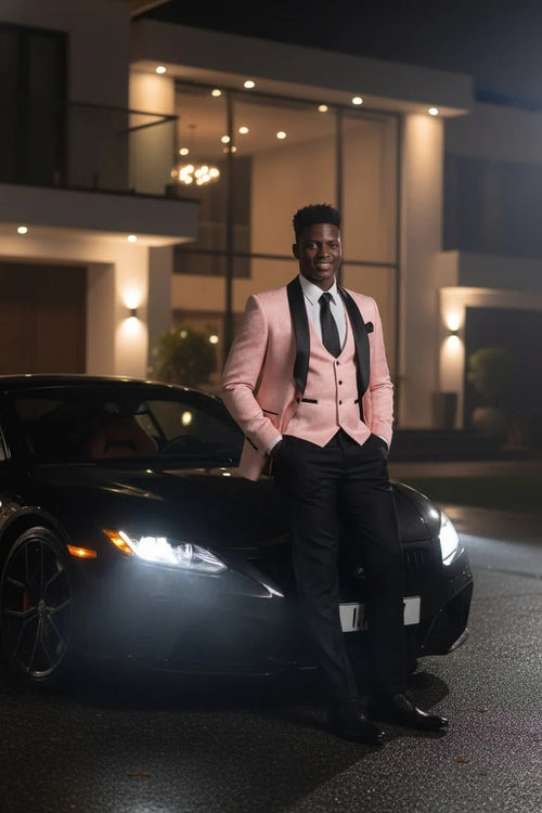 Pink Vinci 1-Button Shawl Tuxedo