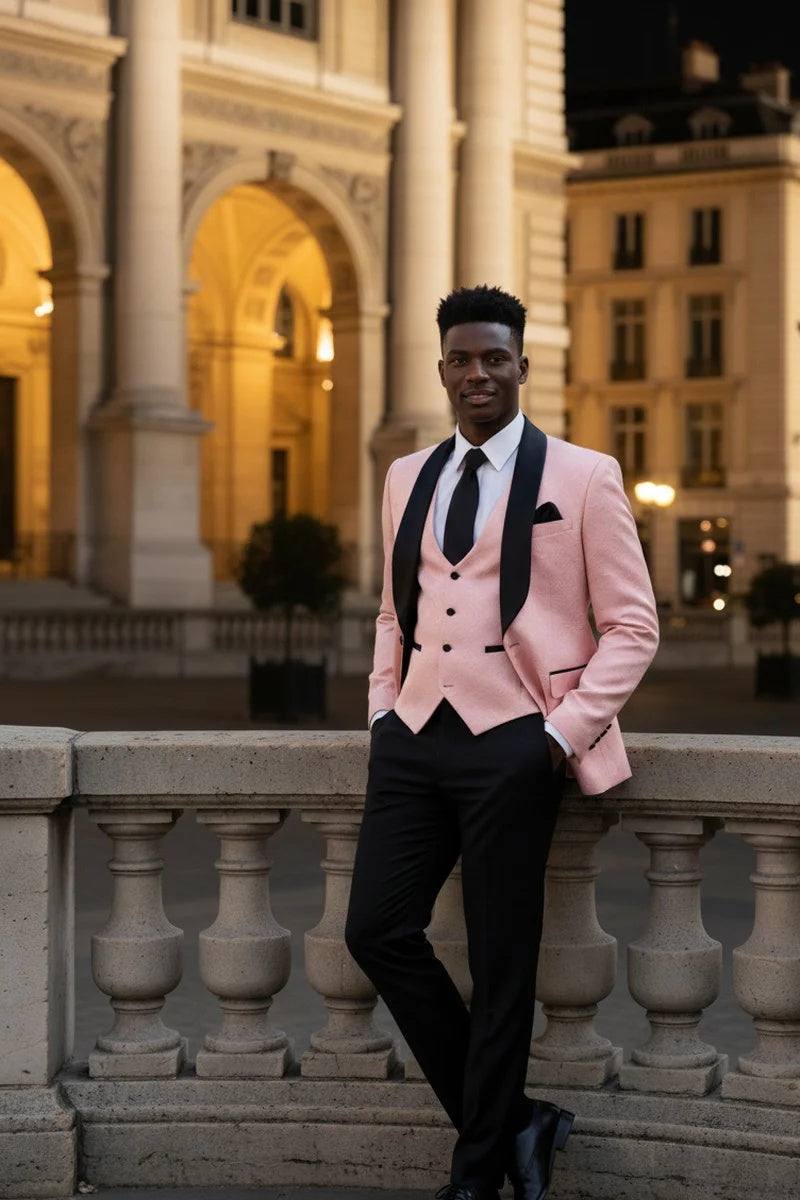 Pink Vinci 1-Button Shawl Tuxedo