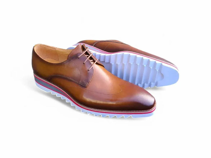 Carrucci Plain Toe Wing-tip Stitching Blucher style Oxford