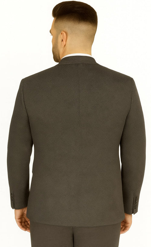 Polished Product Title: Renoir Men's Wool Blazer: Classic 2-Button Slim Fit Brown Birdseye