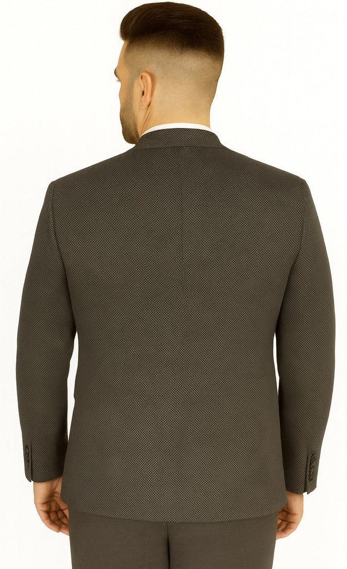Polished Product Title: Renoir Men's Wool Blazer: Classic 2-Button Slim Fit Brown Birdseye