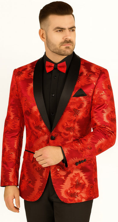 Royal Blue Slim Sequin Jacket: A Classy Menswear Look for Special Events by Vinci