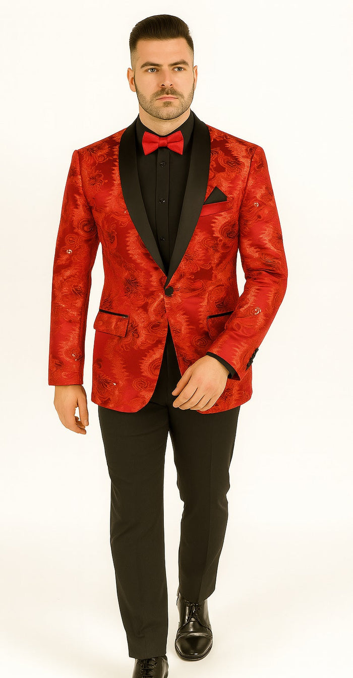 Royal Blue Slim Sequin Jacket: A Classy Menswear Look for Special Events by Vinci