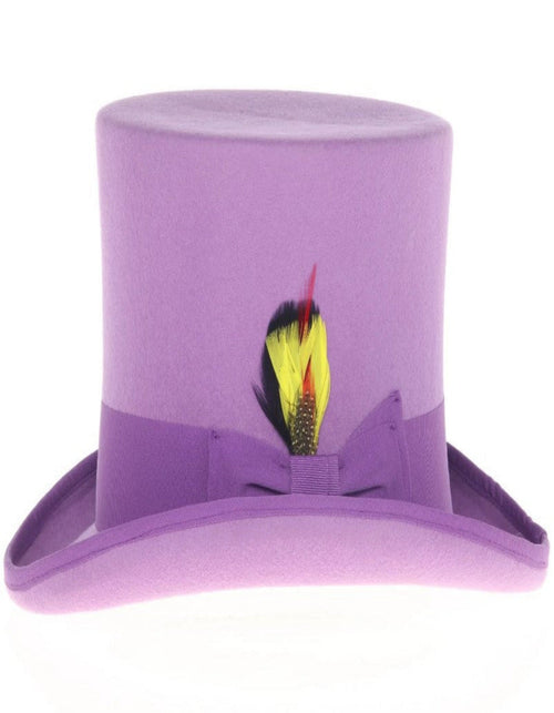 Purple Dress Hat 1920s Fedora Style - Men's Tall 100% Wool Dress Top Hat in Purple by USA Men's Outlet