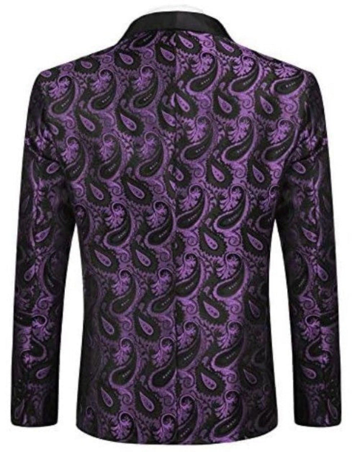 Mardi Gras Purple Tuxedo Dinner Jacket - Purple Paisley Blazer by Menssuitsatlantain