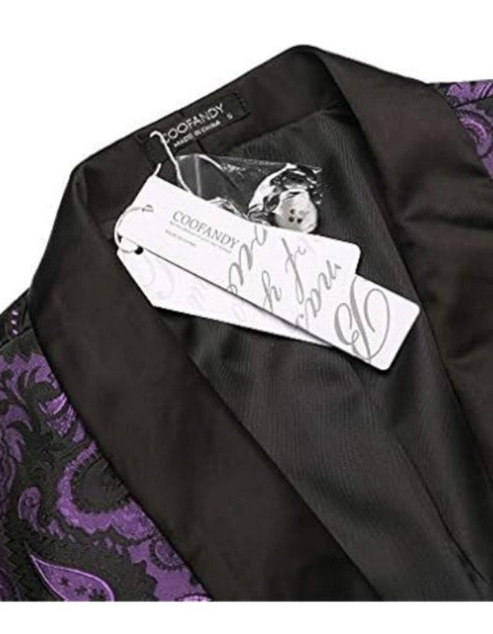 Mardi Gras Purple Tuxedo Dinner Jacket - Purple Paisley Blazer by Menssuitsatlantain