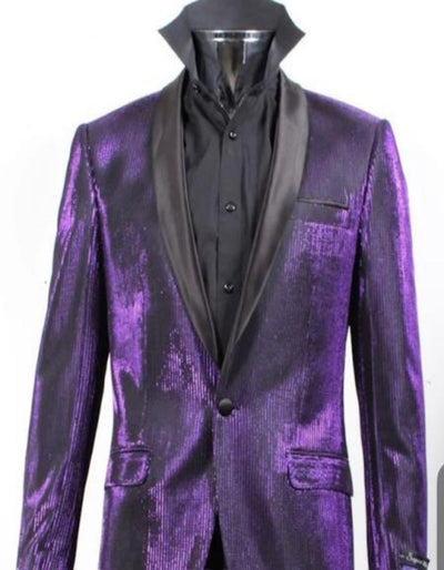 Mardi Gras Outfit - Mardi Gras Blazer For Men in Color Purple in Sequin Fabric Jacket by Menssuitsatlantain