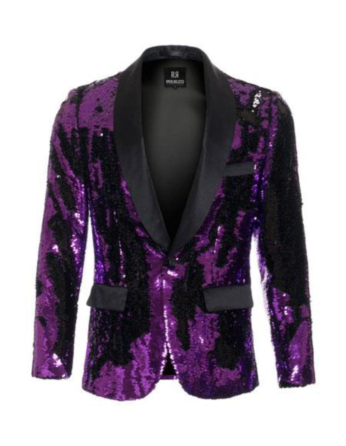 Mardi Gras Outfit - Mardi Gras Blazer For Men in Color Purple in Sequin Fabric Blazer by Menssuitsatlantain