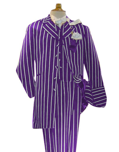 Purple and White Pinstripe Zoot Suit - Gangster 1920s Pinstripe Suit - Mens  Fashion Suit