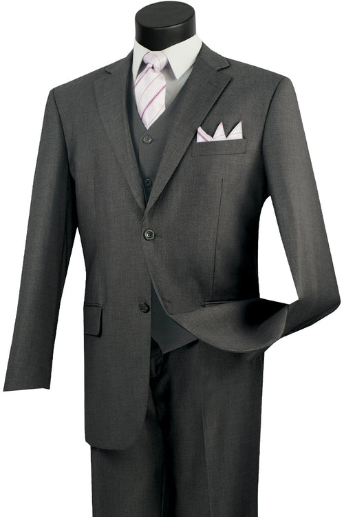 Mens 3 Button Vested Gangster Pinstripe 1920's Suit in Black by Vinci