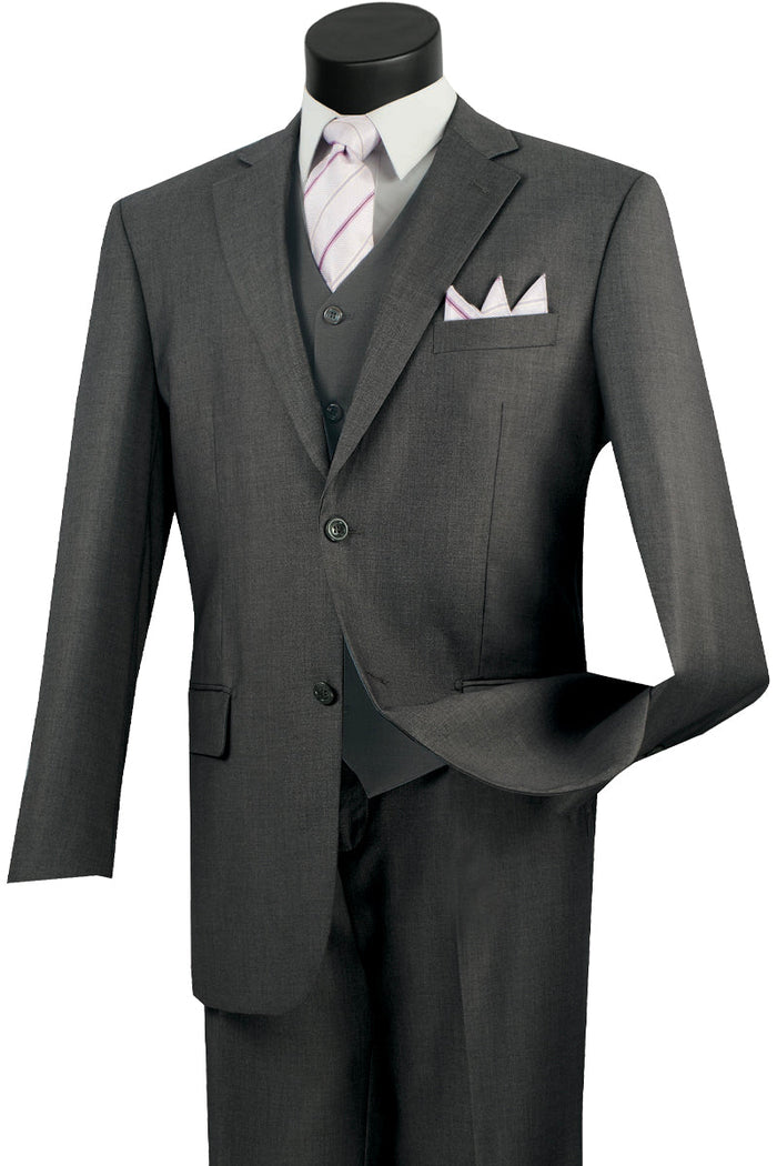 Mens 3 Button Vested Gangster Pinstripe 1920's Suit in Black by Vinci