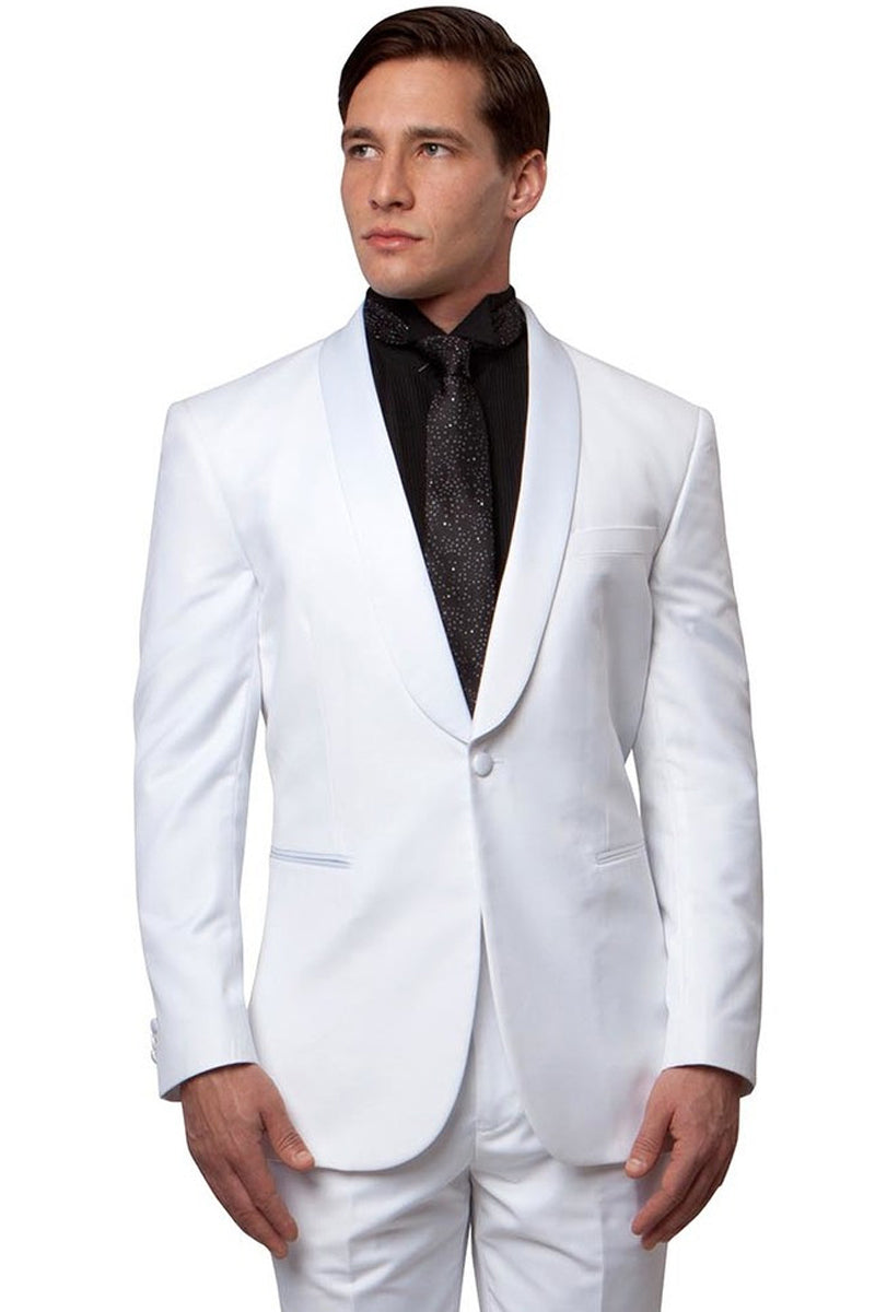 Men's Classic Slim Fit White Tuxedo