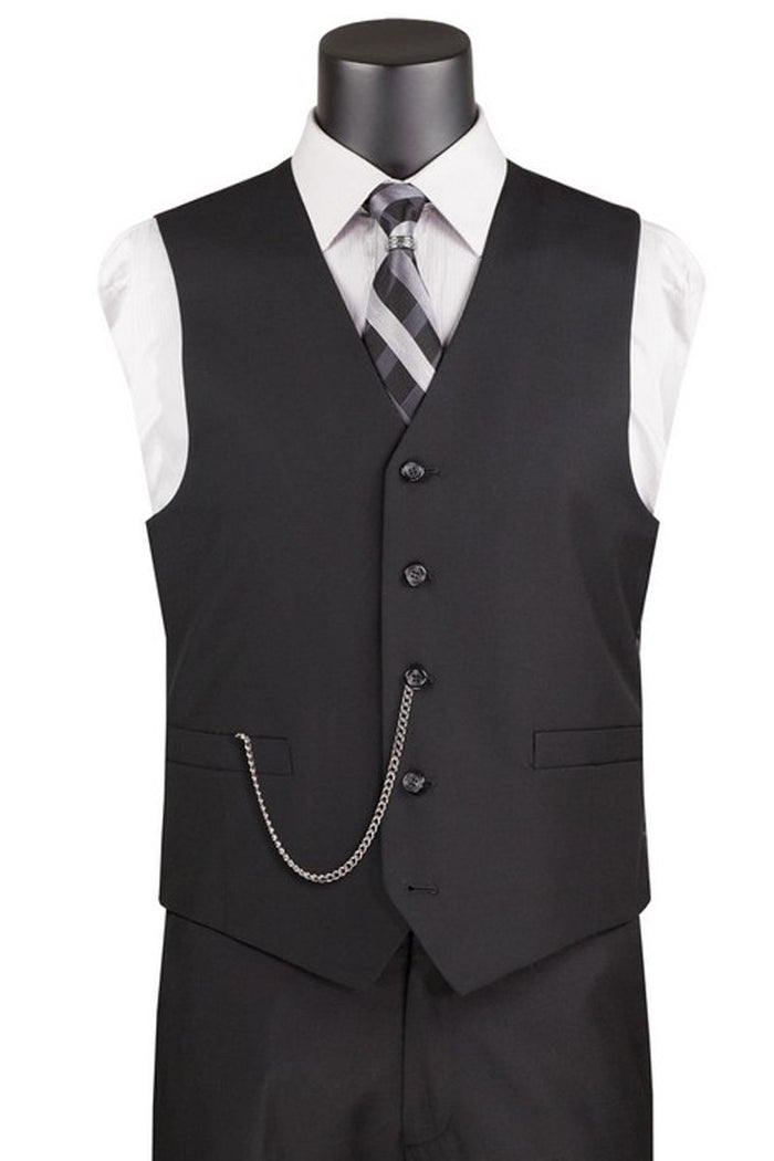 Burgundy Men's Basic Suit Vest - Classic Formal Wear by Vinci