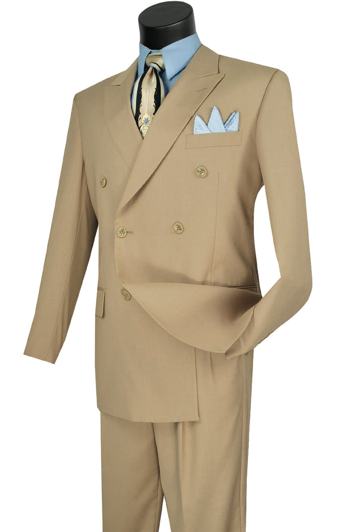 Mens 5 Button Banded Mandarin Collar Suit in Navy by Vinci